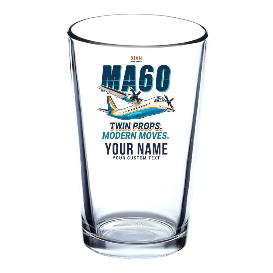 Xian MA60 - Cartoon + Name - Beer & Water Glass