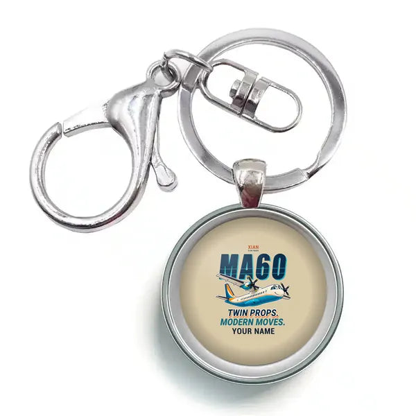 Xian MA60 - Cartoon + Name - Circle Key Chain - Beige