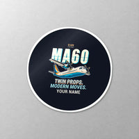 Thumbnail for Xian MA60 - Cartoon + Name - Circle Sticker - Close-up