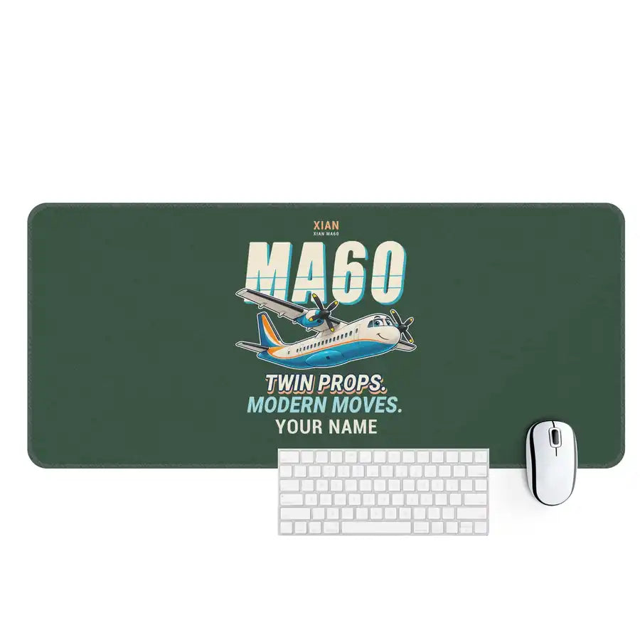 Xian MA60 - Cartoon + Name - Desk Mat - Dark Green