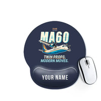 Thumbnail for Xian MA60 - Cartoon + Name - Ergonomic Mouse Pad - Navy Blue