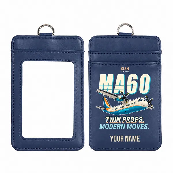 Xian MA60 - Cartoon - ID Card Holder - Navy Blue + Name
