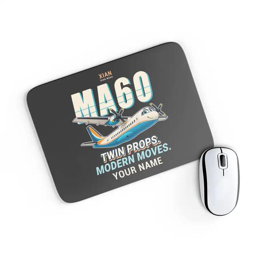 Xian MA60 - Cartoon + Name - Mouse Pad - Black
