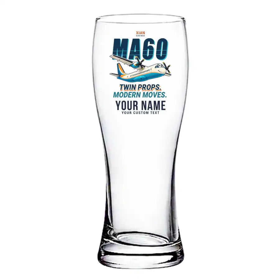 Xian MA60 - Cartoon + Name - Pilsner Beer Glass