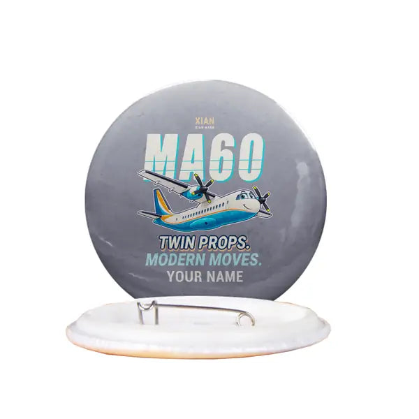 Xian MA60 - Cartoon + Name - Pin - Gray