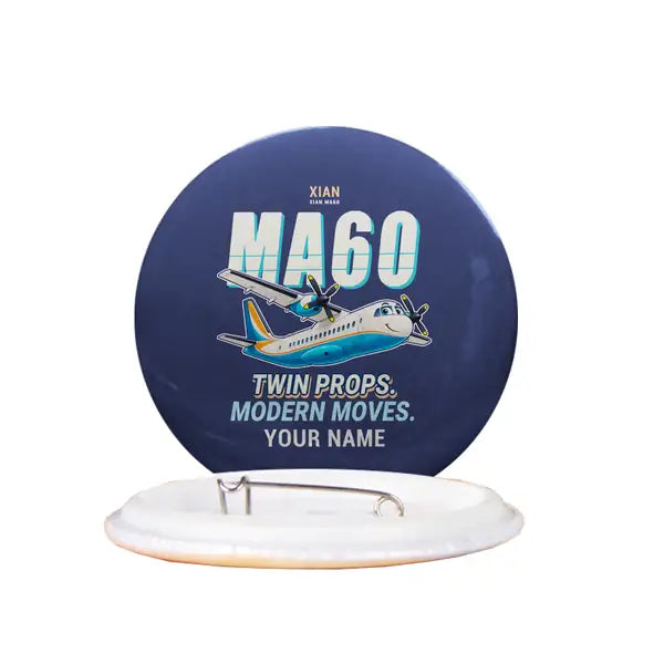 Xian MA60 - Cartoon + Name - Pin - Navy Blue