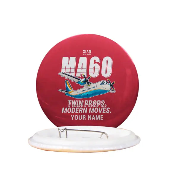 Xian MA60 - Cartoon + Name - Pin - Red