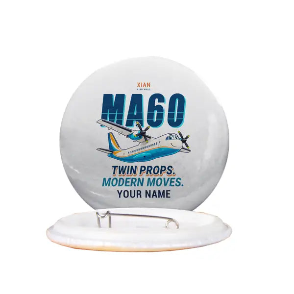 Xian MA60 - Cartoon + Name - Pin - White