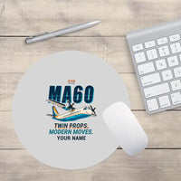 Thumbnail for Xian MA60 - Cartoon + Name - Round Mouse Pad - Light Gray