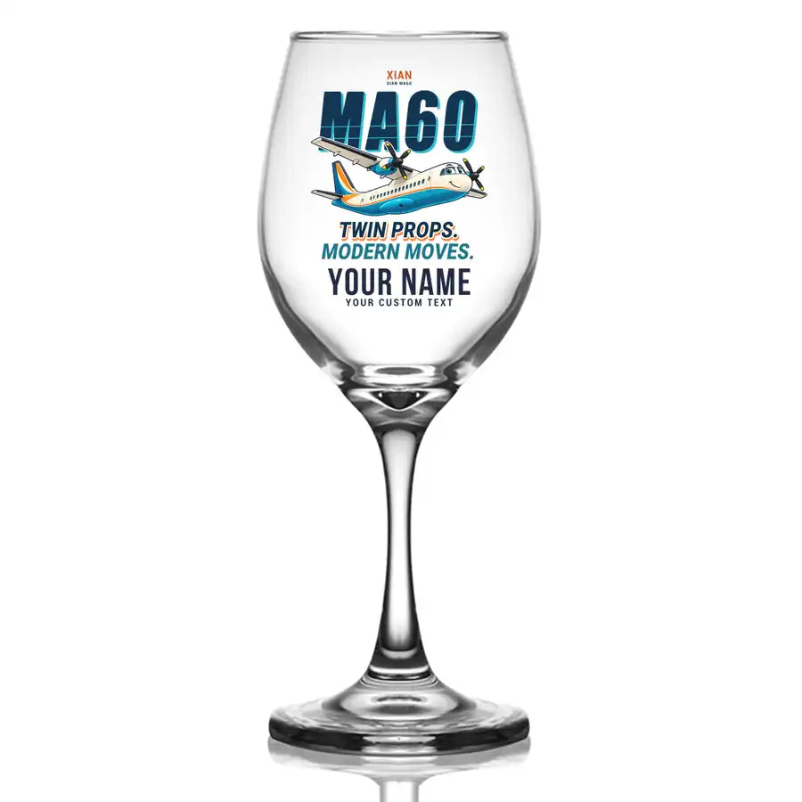 Xian MA60 - Cartoon + Name - Wine Glass