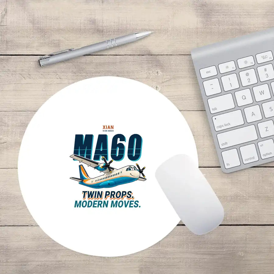 Xian MA60 - Cartoon - Round Mouse Pad - White