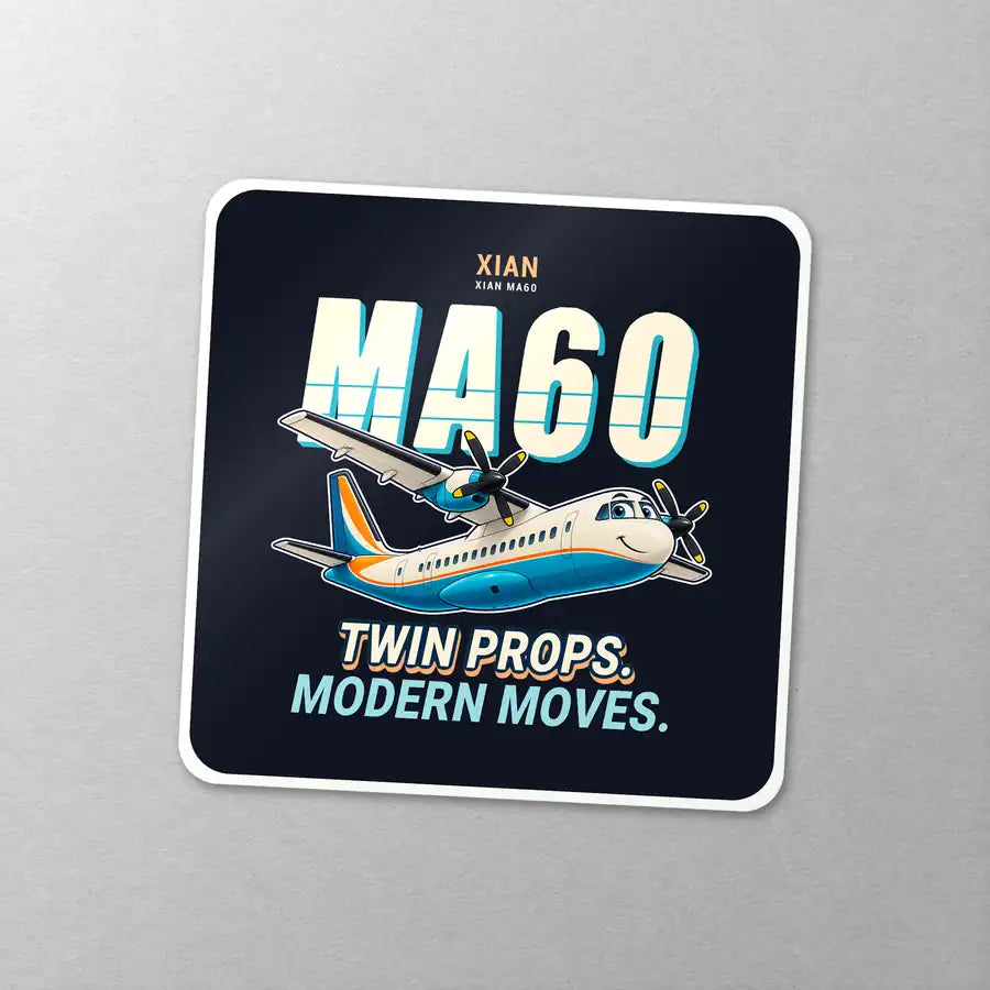 Xian MA60 - Cartoon - Square Sticker - Close-up