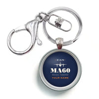 Thumbnail for Xian MA60 - Heritage + Name - Circle Key Chain - Navy Blue