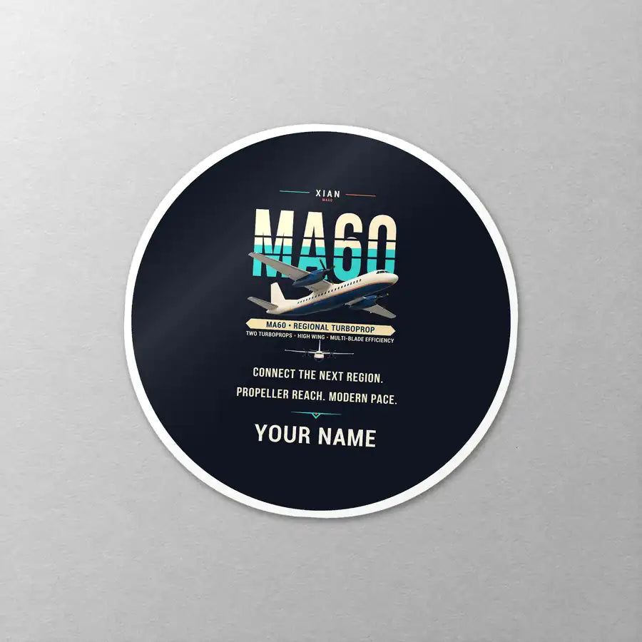 Xian MA60 - Original + Name - Circle Sticker - Close-up