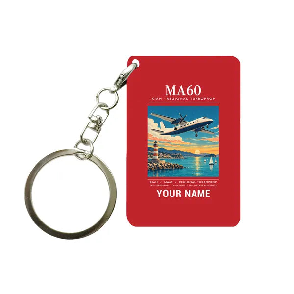 Xian MA60 - Poster + Name - Key Chain - Red