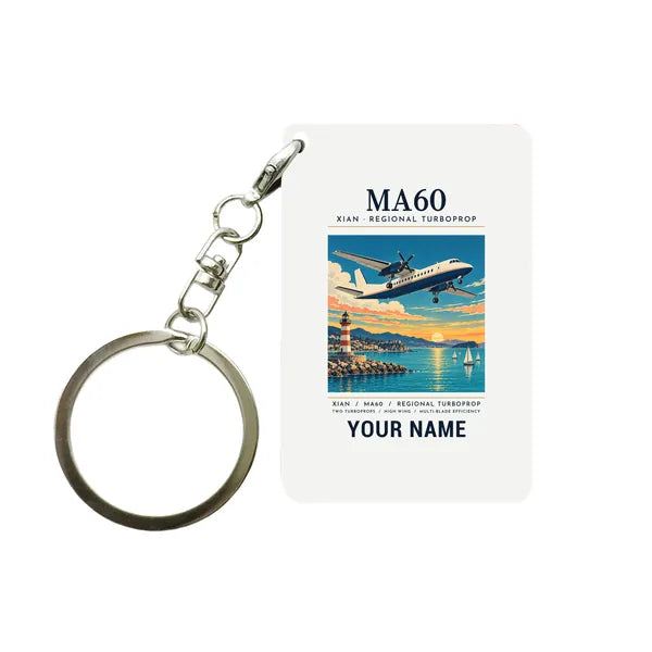 Xian MA60 - Poster + Name - Key Chain - White