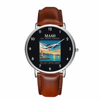 Thumbnail for Xian MA60 - Poster - Slim Leather - Silver and Brown Leather Strap