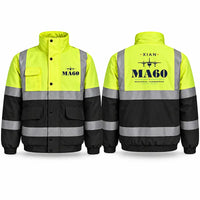 Thumbnail for Xian MA60 Reflective Winter Jackets - Heritage - Fluorescent Yellow & Navy