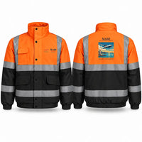 Thumbnail for Xian MA60 Reflective Winter Jackets - Poster - Orange & Navy