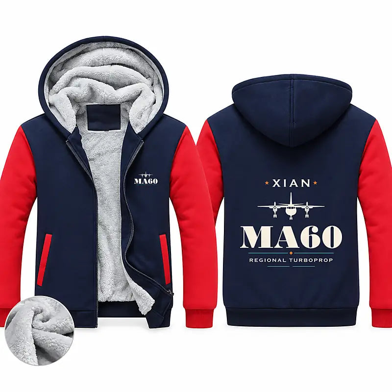 Xian MA60 Zipped Sweatshirts - Heritage - Navy & Red