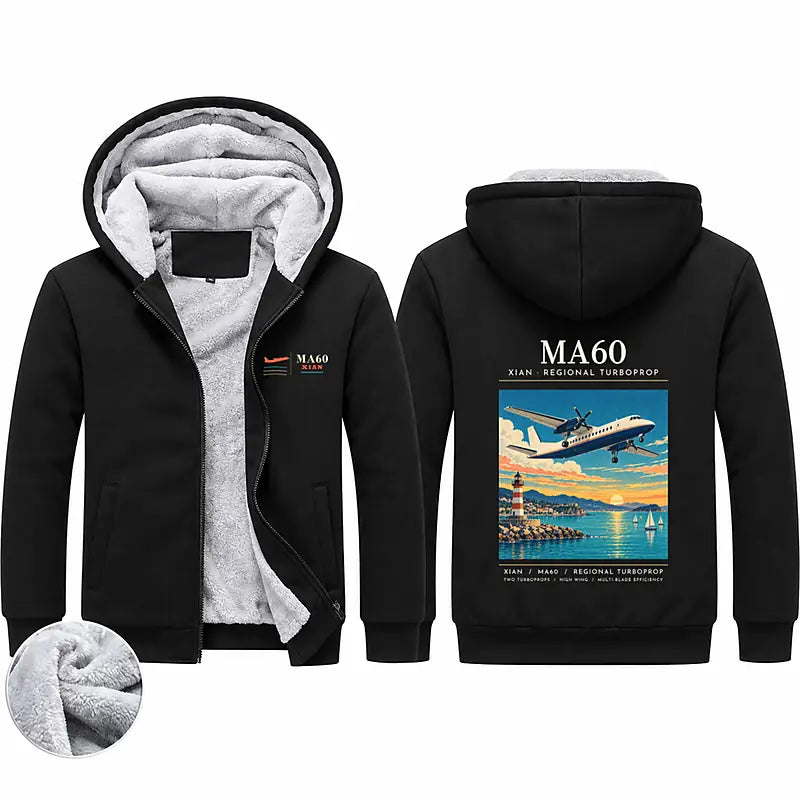 Xian MA60 Zipped Sweatshirts - Poster - Black