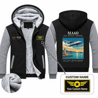 Thumbnail for Xian MA60 Zipped Sweatshirts - Poster + Name - Black & Gray