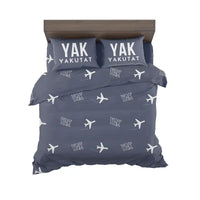 Thumbnail for Yakutat Airport (YAK) Bedding Sets & Blankets - Bedding Set - Pattern - Navy Blue