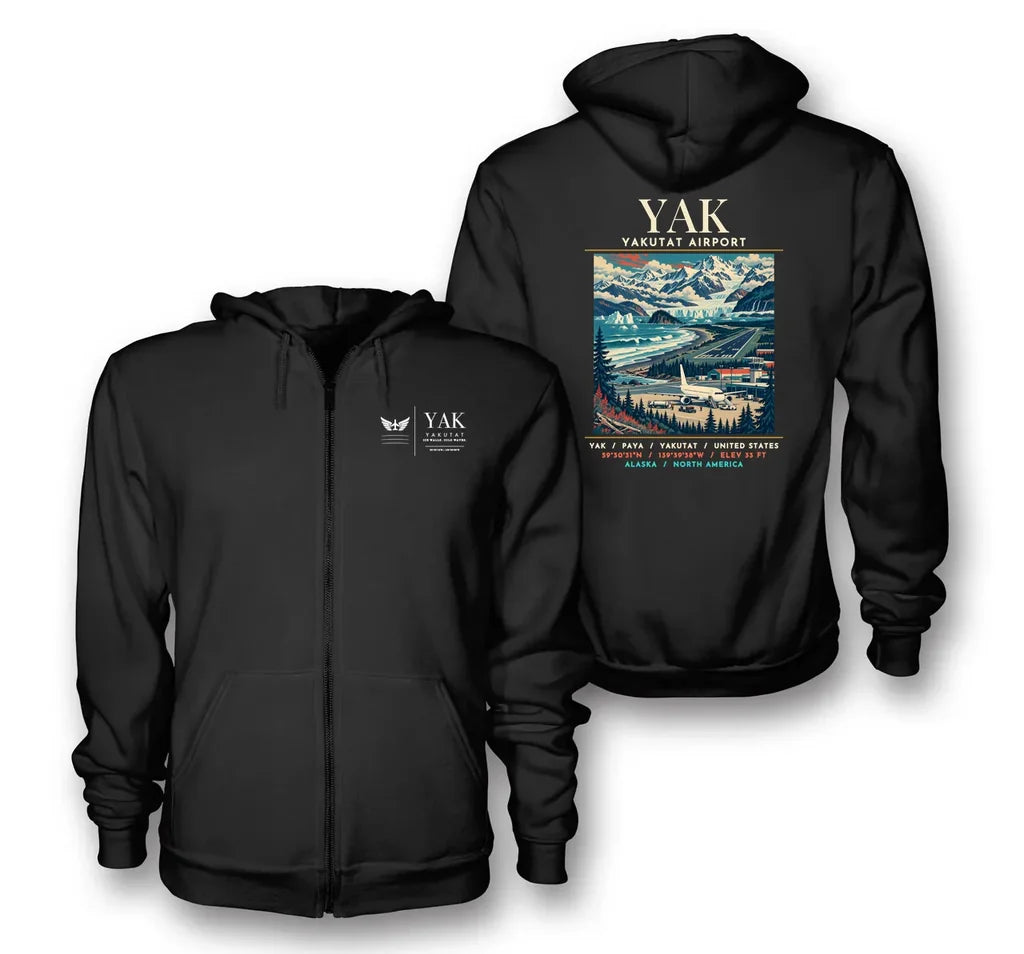 YAK - Poster - Zipped Hoodie - Black