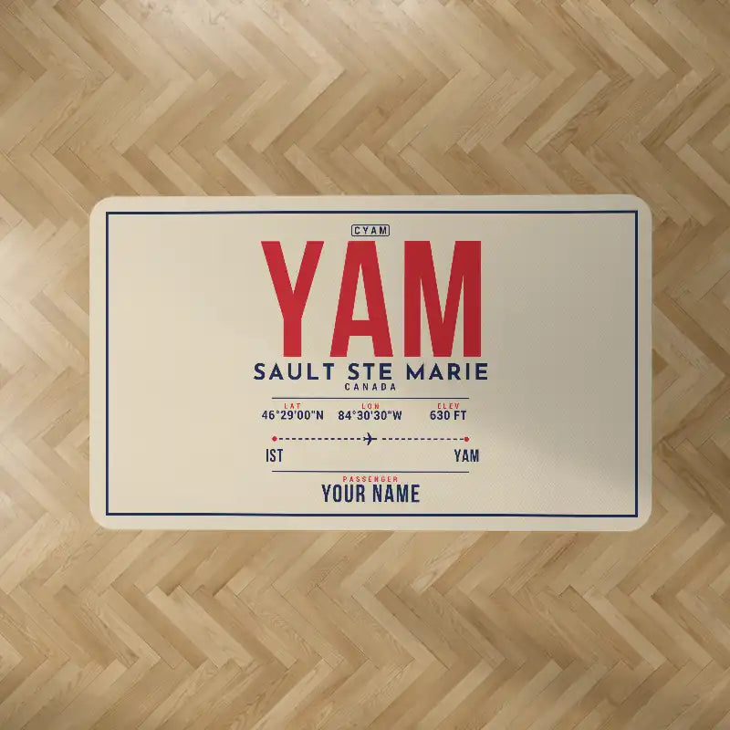 Sault Ste Marie Airport (YAM) Carpets - Carpet Rectangle - ID Tag + Name - Beige