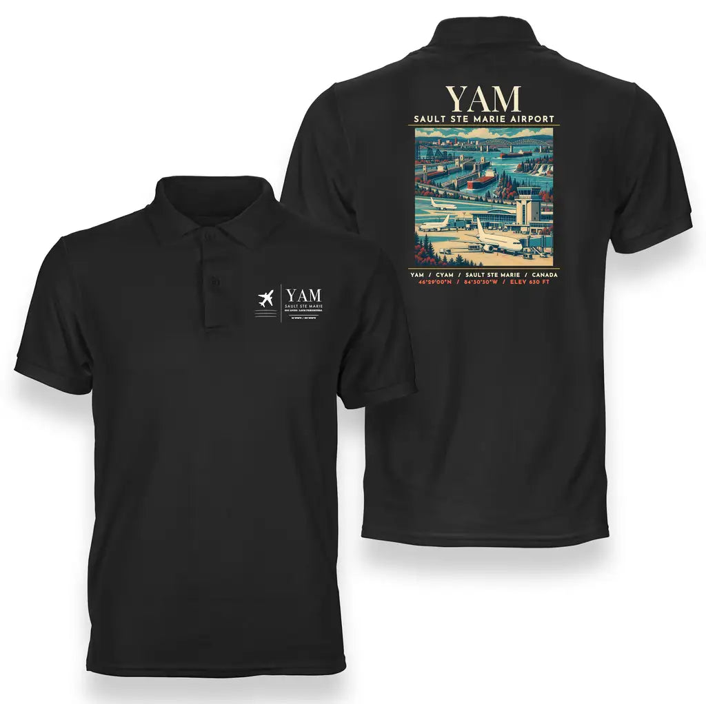YAM - Poster - Double-Side Polo - Black