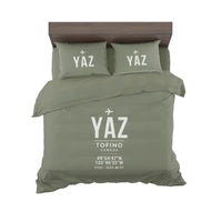 Thumbnail for Tofino Long Beach Airport (YAZ) Bedding Sets & Blankets - Bedding Set - ID Tag - Green Army