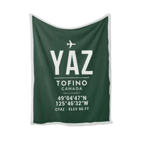 Thumbnail for Tofino Long Beach Airport (YAZ) Bedding Sets & Blankets - Blanket - ID Tag - Dark Green