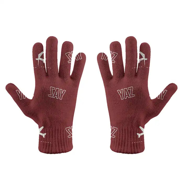 Tofino Long Beach Airport (YAZ) Gloves - Gloves - Full - Pattern - Dark Red