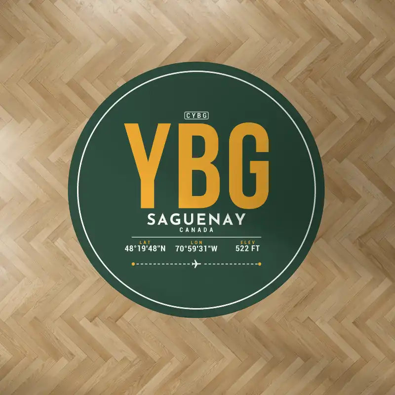 Saguenay-Bagotville Airport (YBG) Carpets - Carpet Round - ID Tag - Dark Green