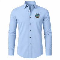 Thumbnail for Saguenay-Bagotville Airport (YBG) Shirts - Long Sleeve Shirt - Badge - Light Blue