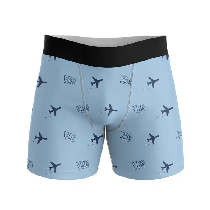 Saguenay-Bagotville Airport (YBG) Men Boxers - Pattern - Light Blue