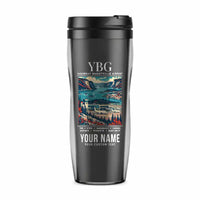Thumbnail for Saguenay-Bagotville Airport (YBG) Travel Mugs - Poster + Name - Plastic (No Holder) - Gray