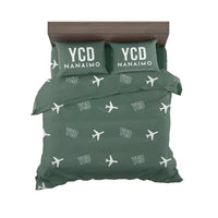 Thumbnail for Nanaimo Airport (YCD) Bedding Sets & Blankets - Bedding Set - Pattern - Dark Green