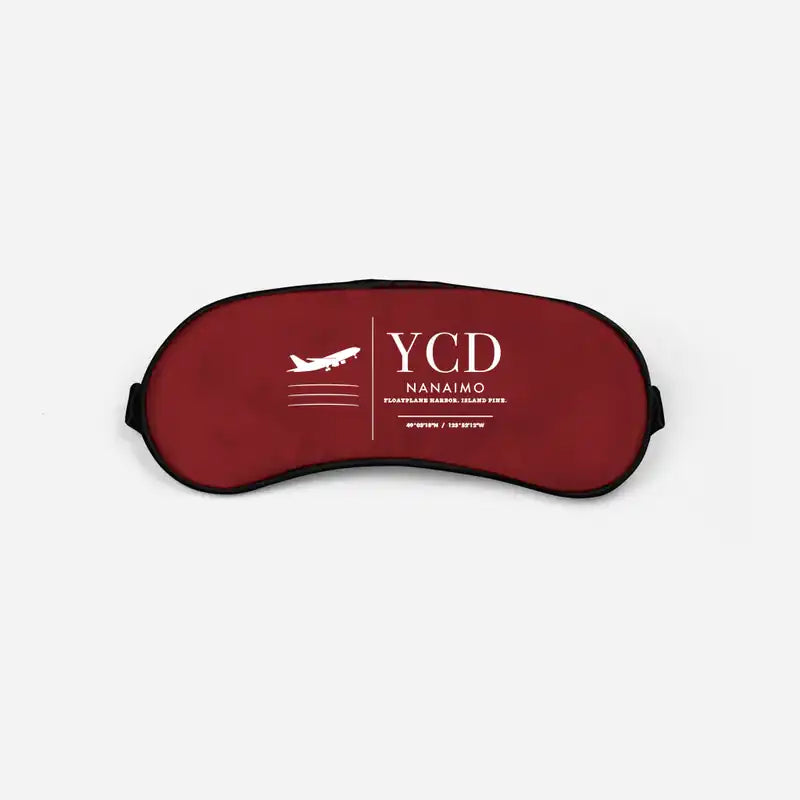 Nanaimo Airport (YCD) Sleep Masks - Sleep Mask - Front - Dark Red