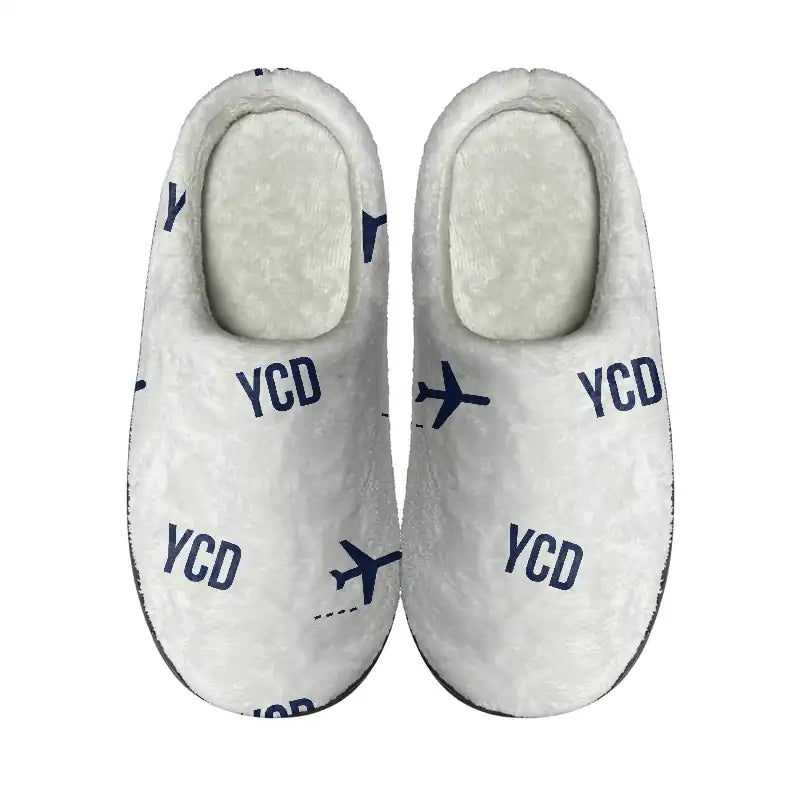 Nanaimo Airport (YCD) Slippers & Flip Flops - Slippers - Cotton - Pattern - White