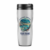 Thumbnail for Nanaimo Airport (YCD) Travel Mugs - Badge + Name - Plastic (No Holder) - Light Gray