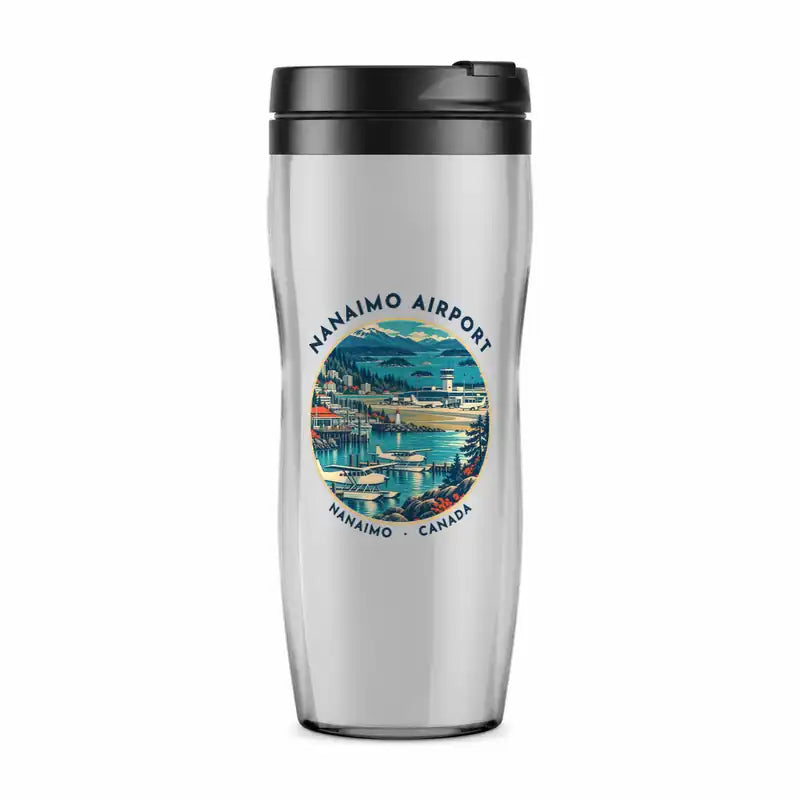 Nanaimo Airport (YCD) Travel Mugs - Badge - Plastic (No Holder) - Light Gray