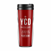 Thumbnail for Nanaimo Airport (YCD) Travel Mugs - ID Tag + Name - Plastic (No Holder) - Red