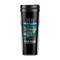 Thumbnail for Nanaimo Airport (YCD) Travel Mugs - Poster + Name - Plastic (No Holder) - Black