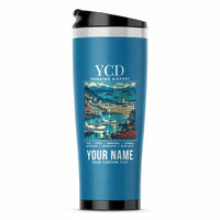 Thumbnail for Nanaimo Airport (YCD) Travel Mugs - Poster + Name - Stainless Steel (No Holder) - Light Blue