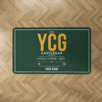 Thumbnail for Castlegar–West Kootenay Regional Airport (YCG) Carpets - Carpet Rectangle - ID Tag + Name - Dark Green