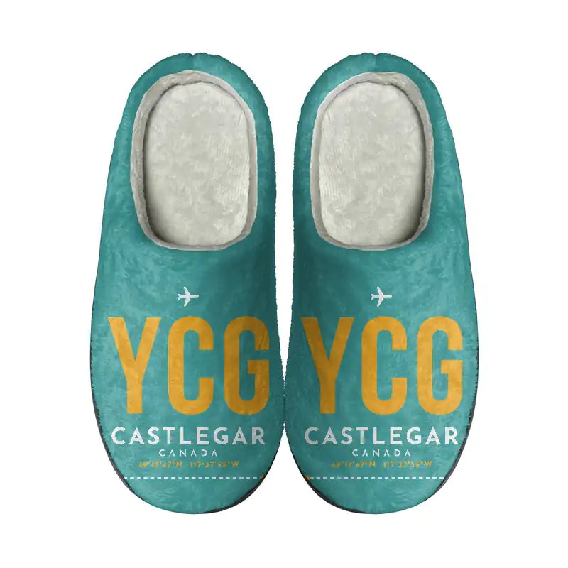 Castlegar–West Kootenay Regional Airport (YCG) Slippers & Flip Flops - Slippers - Cotton - Code - Same - Turquoise