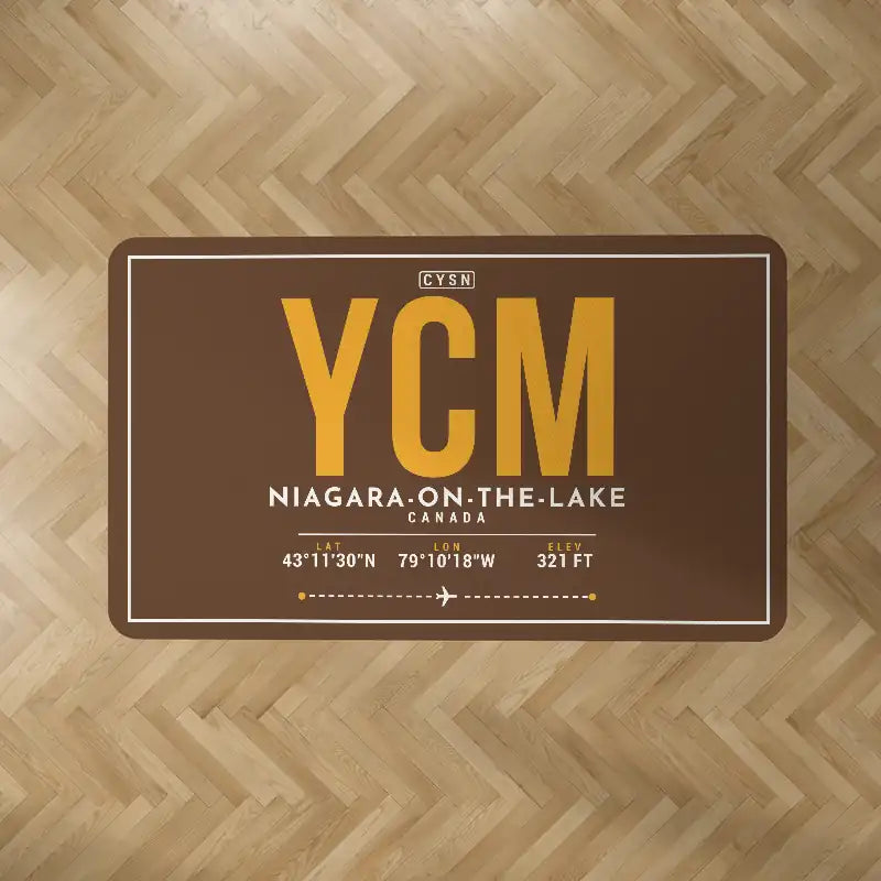 Niagara District Airport (YCM) Carpets - Carpet Rectangle - ID Tag - Brown