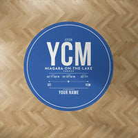 Thumbnail for Niagara District Airport (YCM) Carpets - Carpet Round - ID Tag + Name - Blue