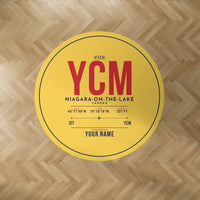 Thumbnail for Niagara District Airport (YCM) Carpets - Carpet Round - ID Tag + Name - Yellow